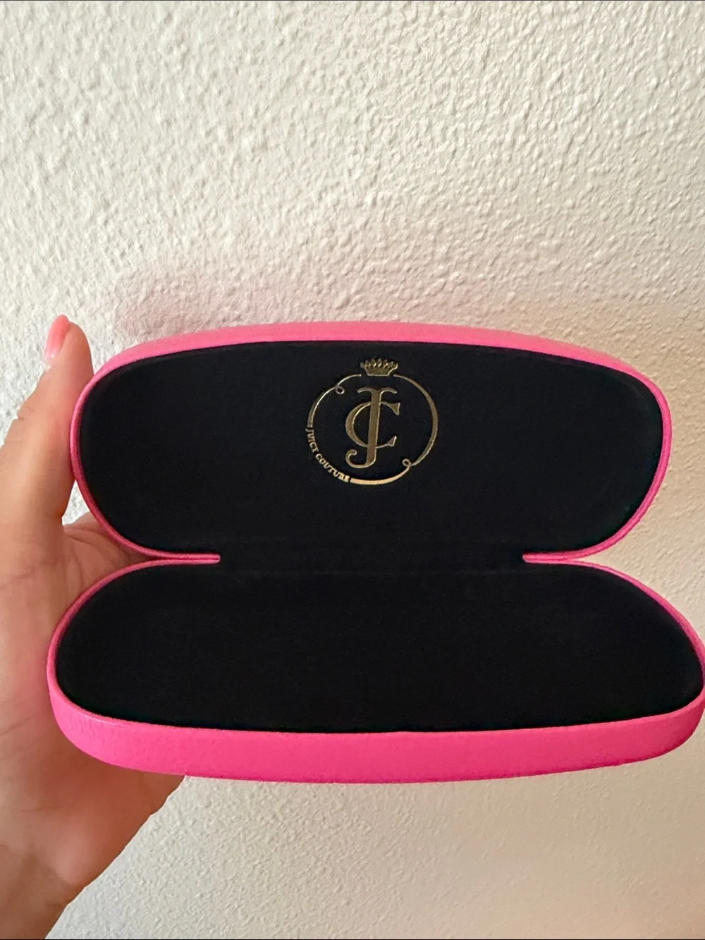 Juicy Couture Fuchsia Hard Sunglasses Case with Gold Logo